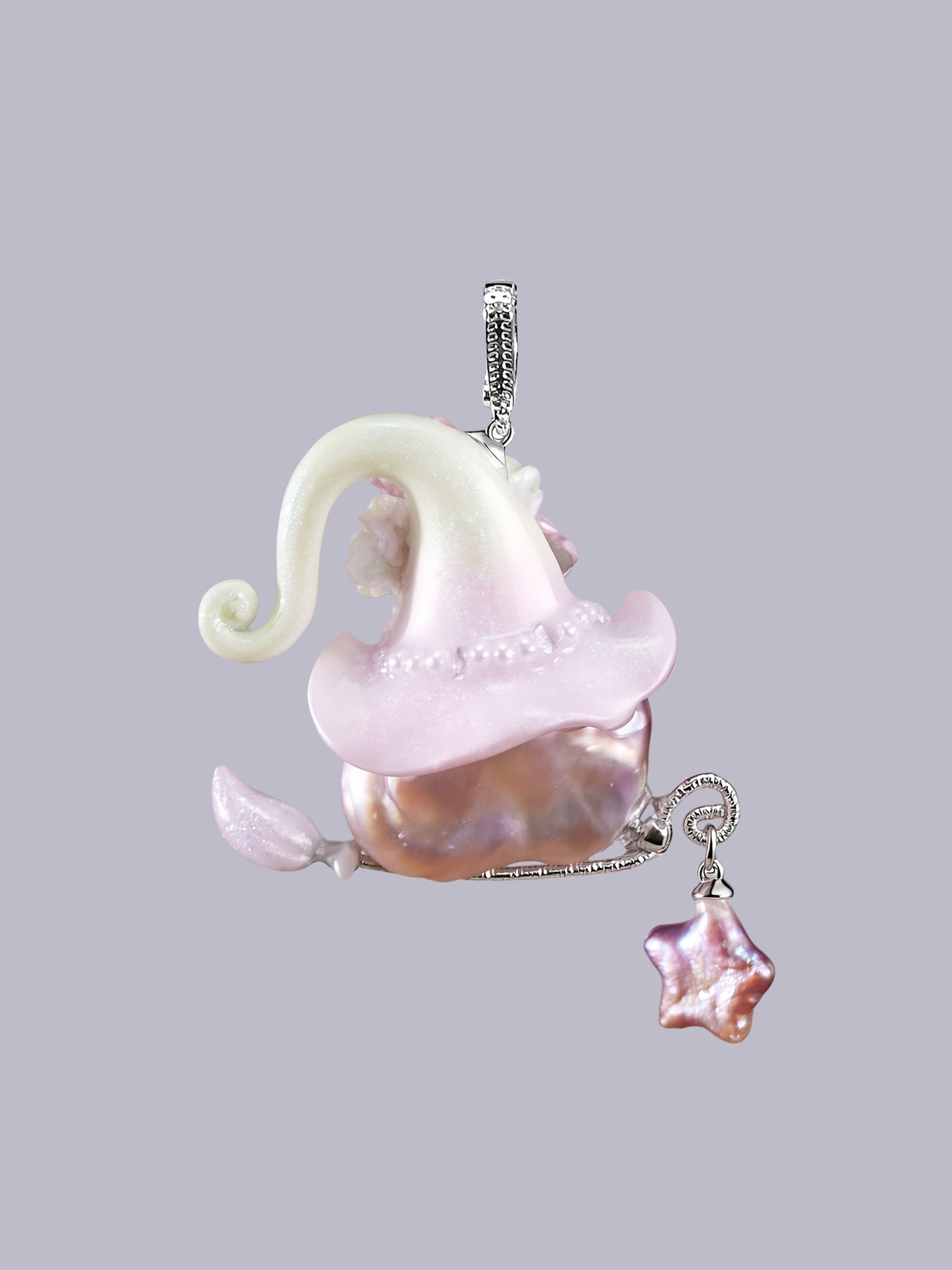 Hat Charms – Hand-Sculpted Mini Hat Pearl Necklace 623