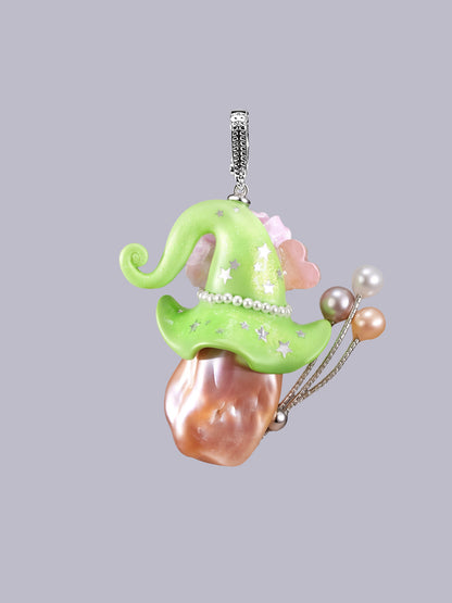Hat Charms – Hand-Sculpted Mini Hat Pearl Necklace 627