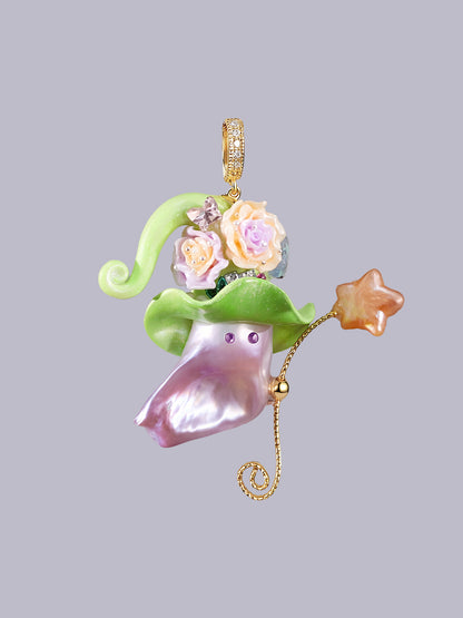 Hat Charms – Hand-Sculpted Mini Hat Pearl Necklace 645