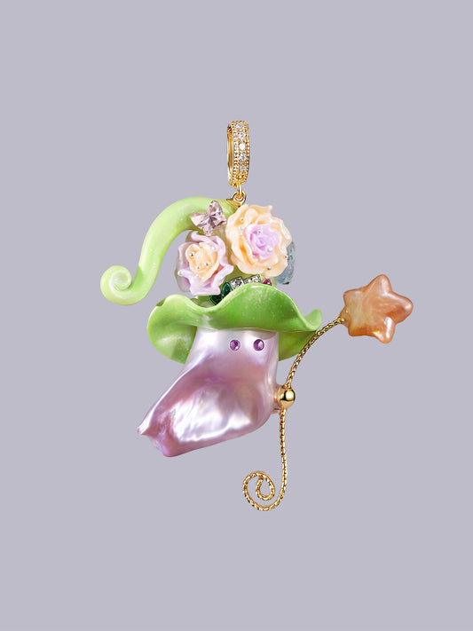 Hat Charms – Hand-Sculpted Mini Hat Pearl Necklace 645