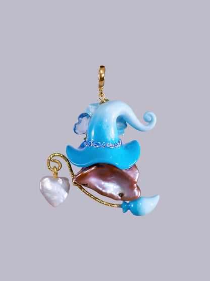 Hat Charms – Hand-Sculpted Mini Hat Pearl Necklace 652