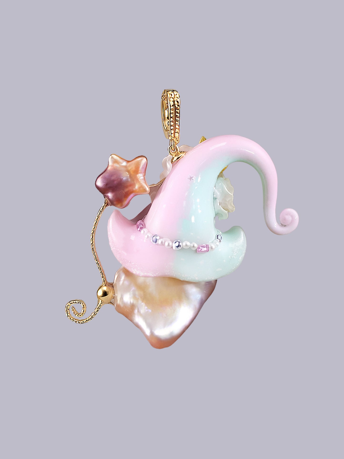 Hat Charms – Hand-Sculpted Mini Hat Pearl Necklace 671