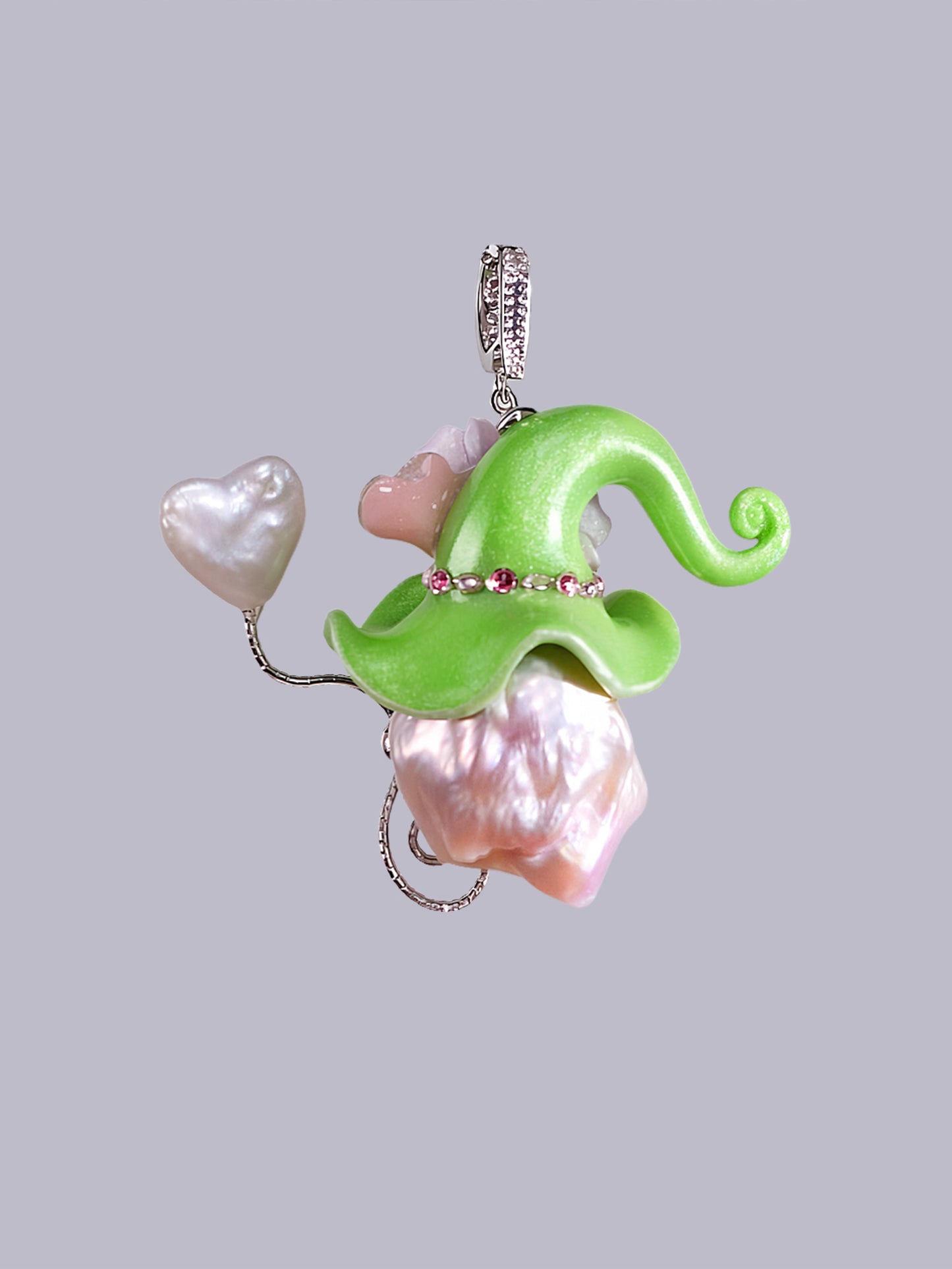 Hat Charms – Hand-Sculpted Mini Hat Pearl Necklace 685