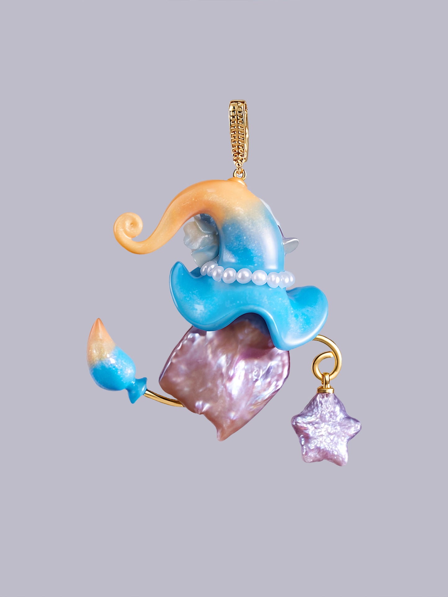 Hat Charms – Hand-Sculpted Mini Hat Pearl Necklace 689