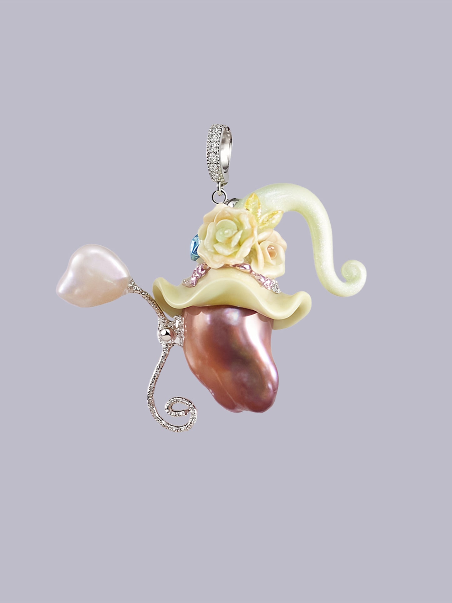 Hat Charms – Hand-Sculpted Mini Hat Pearl Necklace 693