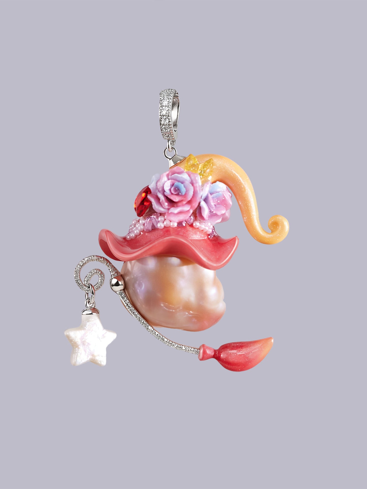 Hat Charms – Hand-Sculpted Mini Hat Pearl Necklace 703