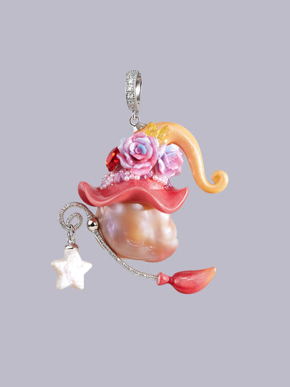 Hat Charms – Hand-Sculpted Mini Hat Pearl Necklace 703