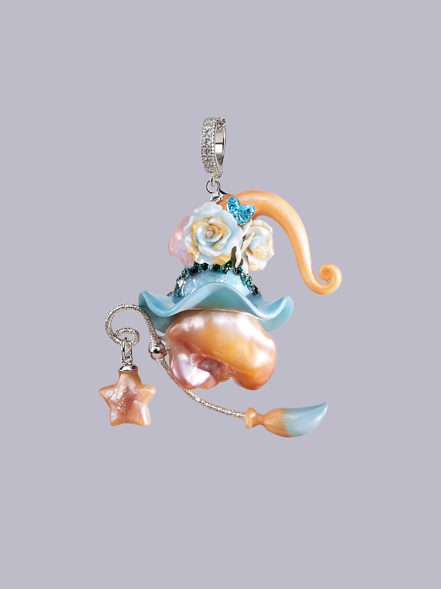 Hat Charms – Hand-Sculpted Mini Hat Pearl Necklace 705