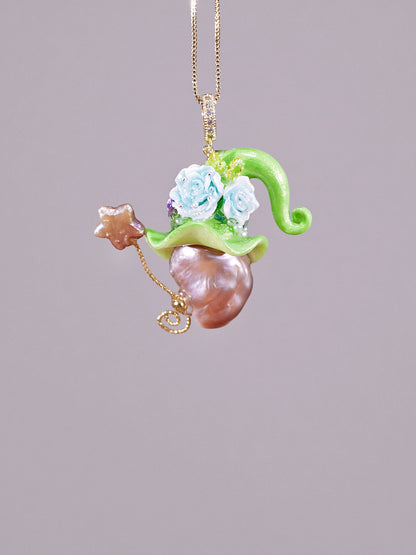 Hat Charms – Hand-Sculpted Mini Hat Pearl Necklace 727
