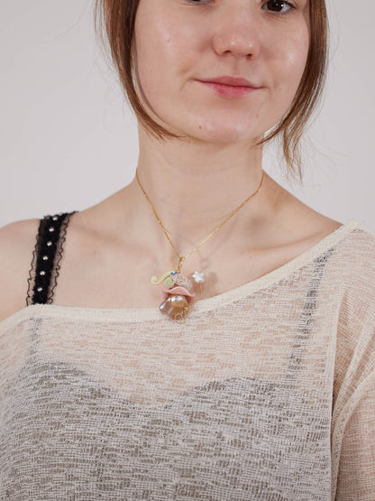 Hat Charms – Hand-Sculpted Mini Hat Pearl Necklace 897