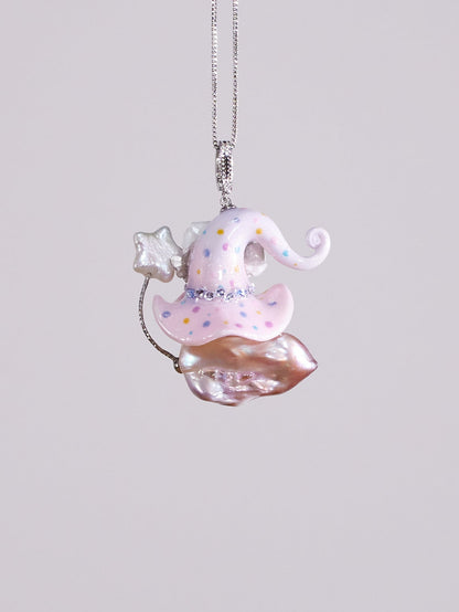 Hat Charms – Hand-Sculpted Mini Hat Pearl Necklace 903