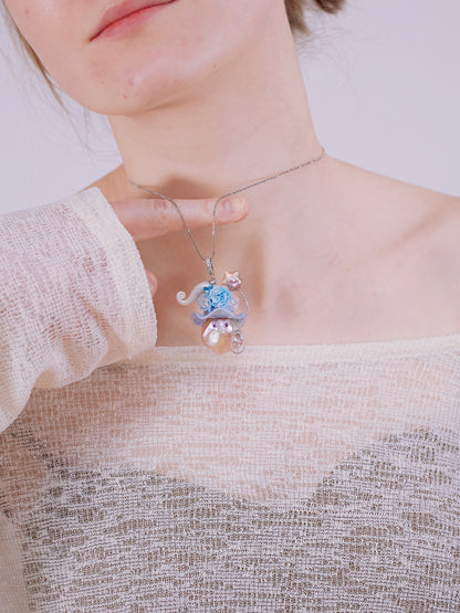 Hat Charms – Hand-Sculpted Mini Hat Pearl Necklace 917