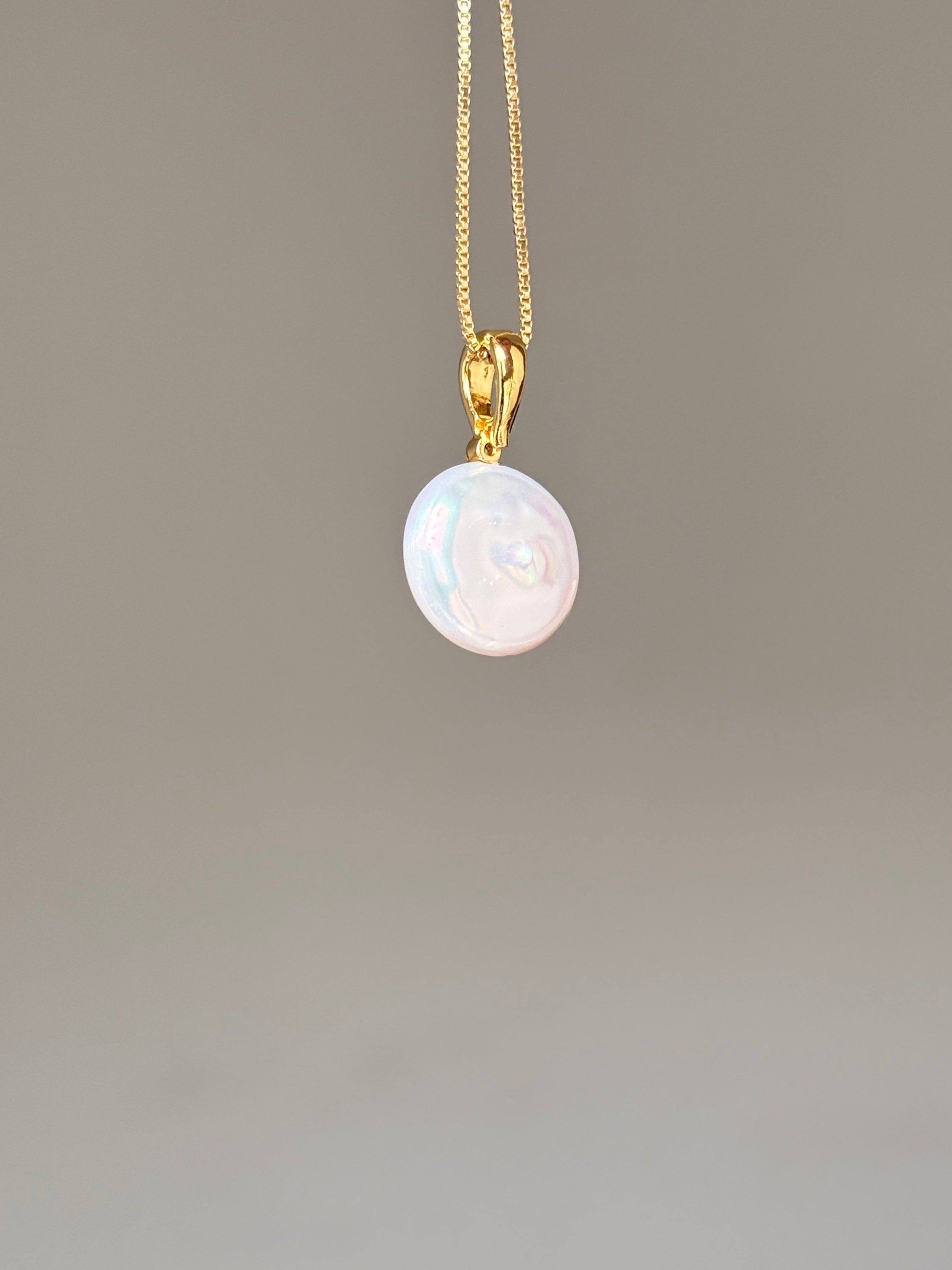 Guiding Star Button Baroque Pearl Necklace SKUO12