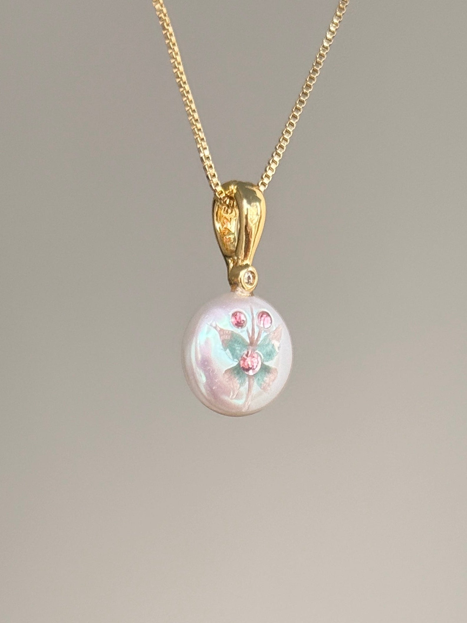 Butterfly Glow Button Baroque Pearl Necklace SKUO13