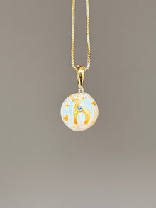 [PIECE05] – Starlit Fawn Button Baroque Pearl Necklace with golden fawn and celestial details