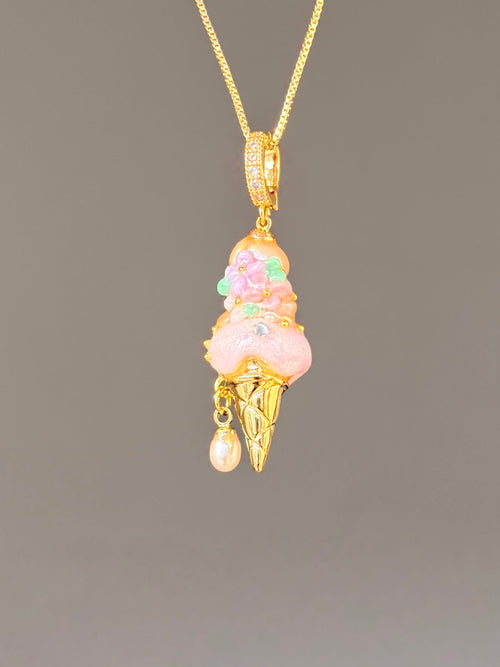 Blush Petal Scoop Baroque Pearl Necklace SKUCR36