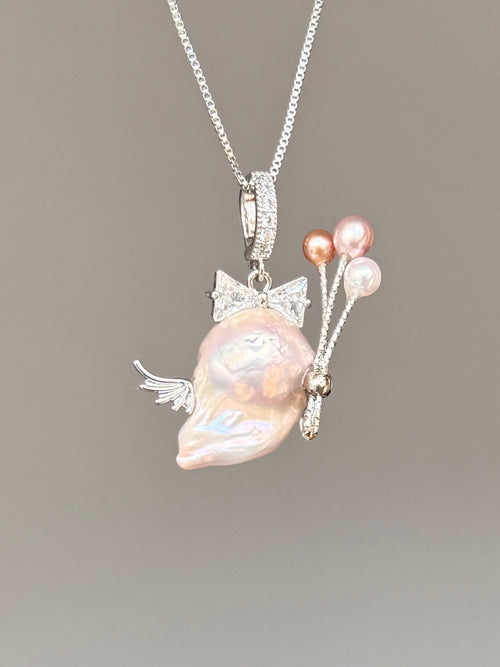 Balloon Wing Sprite Baroque Pearl Necklace SKU314P685