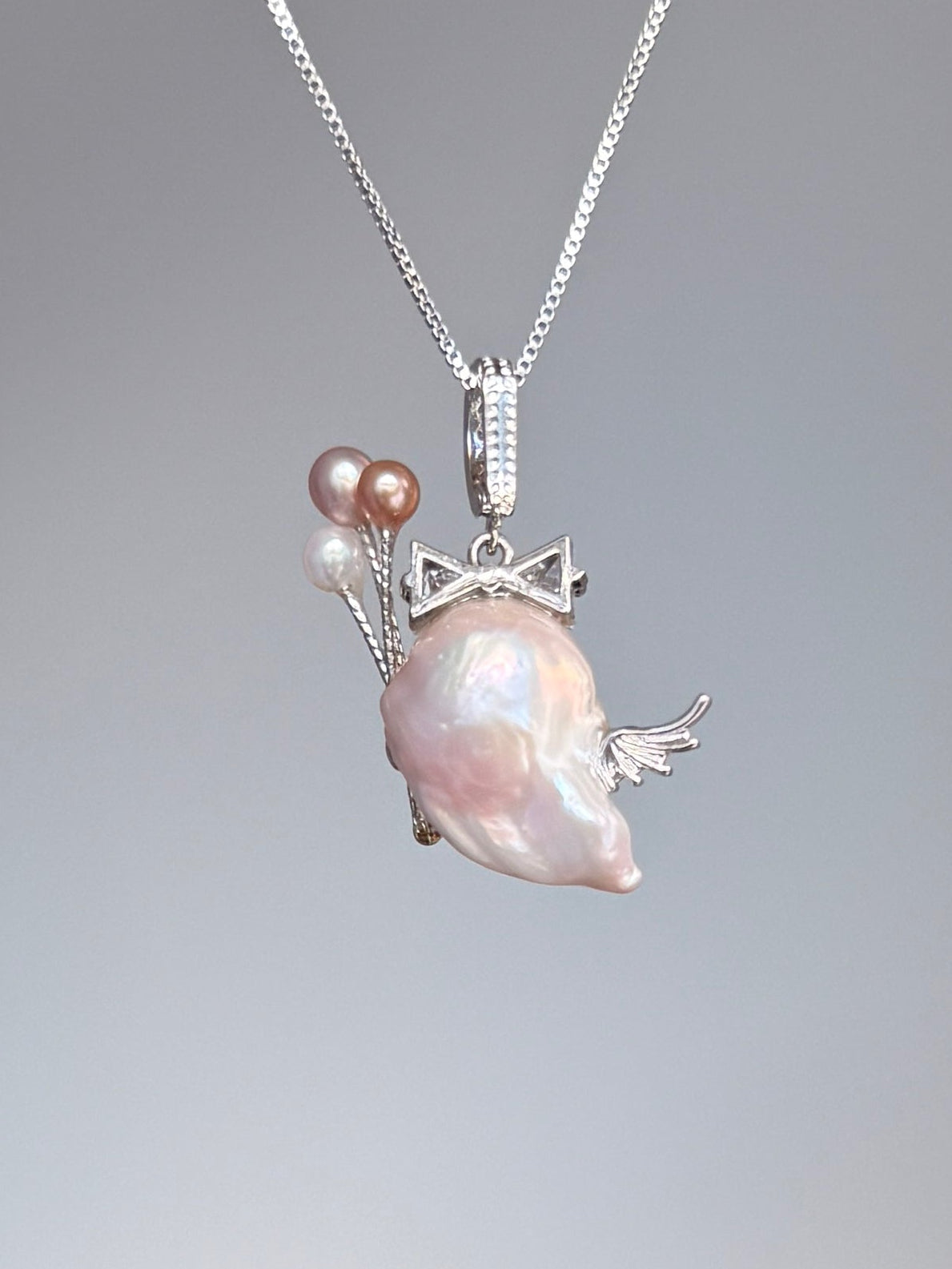 Balloon Wing Sprite Baroque Pearl Necklace SKU314P685