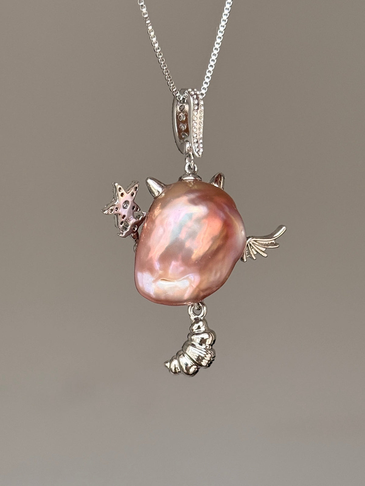 Croissant Fairy Baroque Pearl Necklace SKU583P548