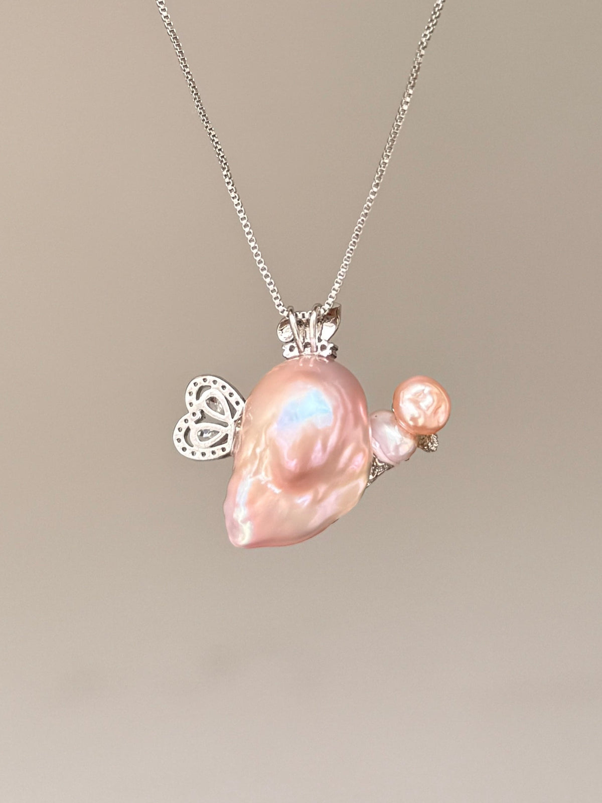 Ice Cream Bunny Baroque Pearl Necklace SKU602P1084