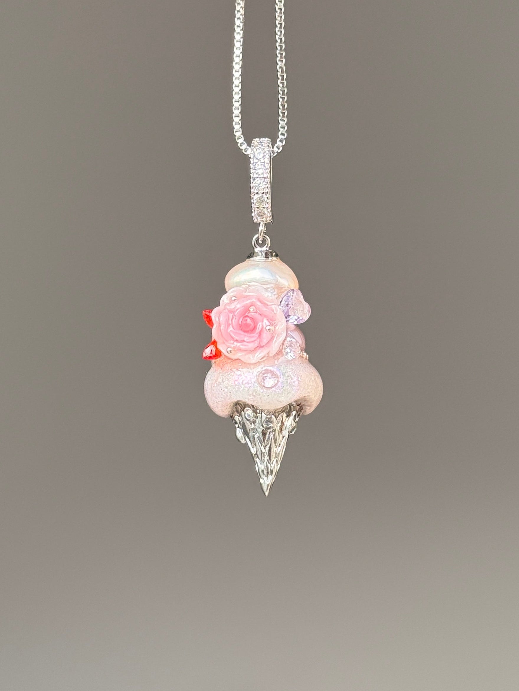 Rose Meringue Scoop Baroque Pearl Necklace SKUCR30