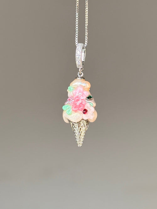 Strawberry Bloom Scoop Baroque Pearl Necklace SKUCR34