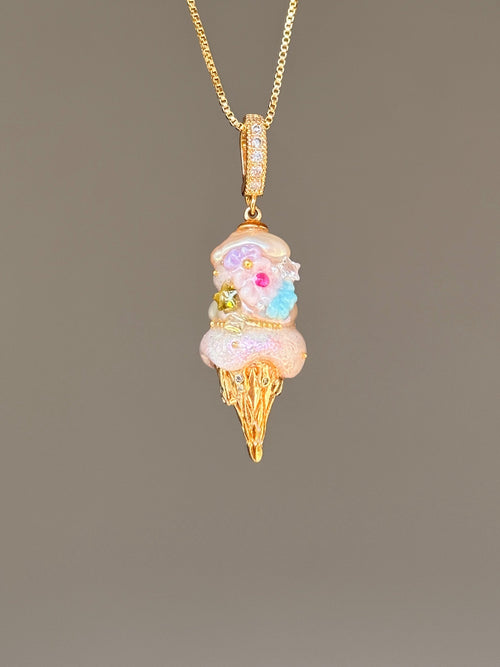 Pastel Stardust Scoop Baroque Pearl Necklace SKUCR40