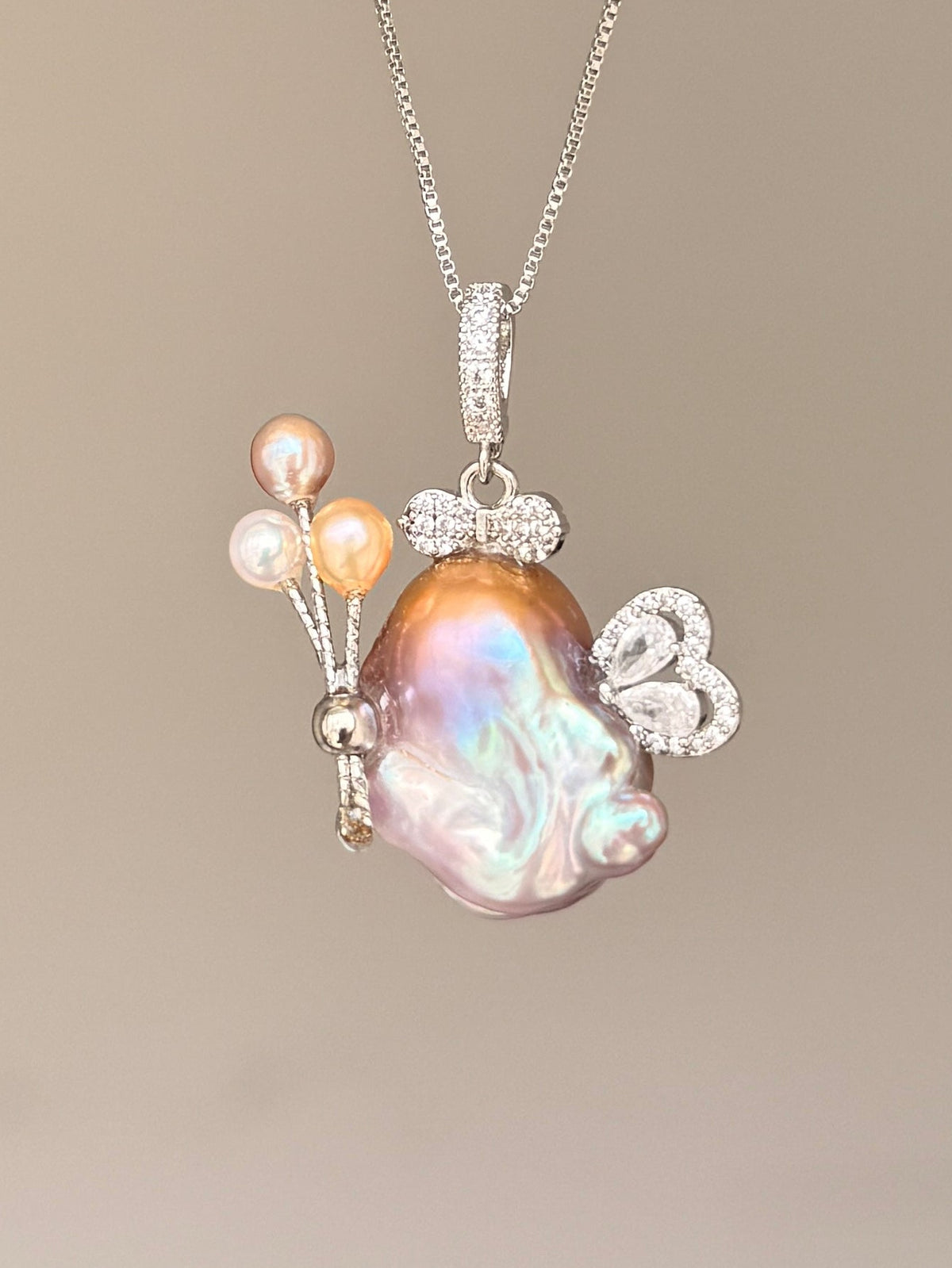 Balloon Butterfly Sprite Baroque Pearl Necklace SKU818