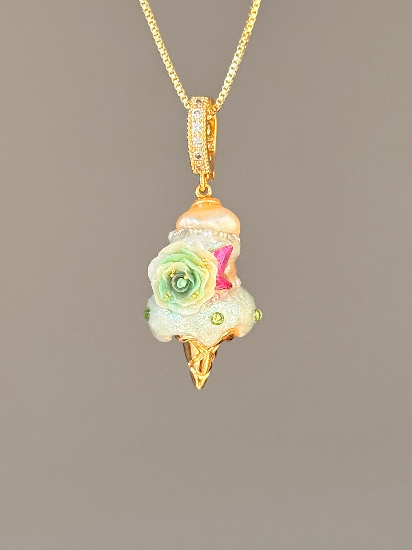Mint Rose Scoop Baroque Pearl Necklace SKUCR50
