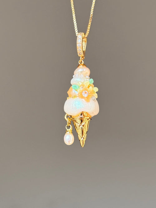 Orange Blossom Scoop Baroque Pearl Necklace SKUCR52