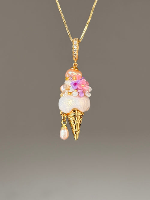 Pink Orchid Scoop Baroque Pearl Necklace SKUCR56