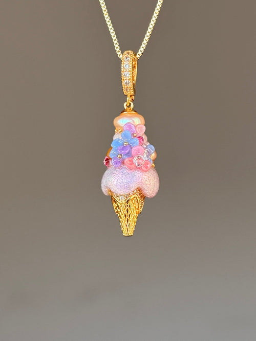 Violet Confetti Scoop Baroque Pearl Necklace SKUCR57