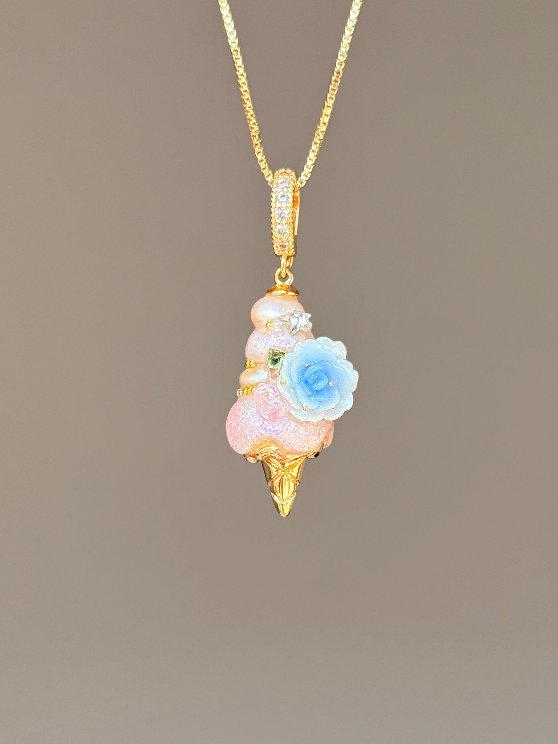 Blue Rose Scoop Baroque Pearl Necklace SKUCR61