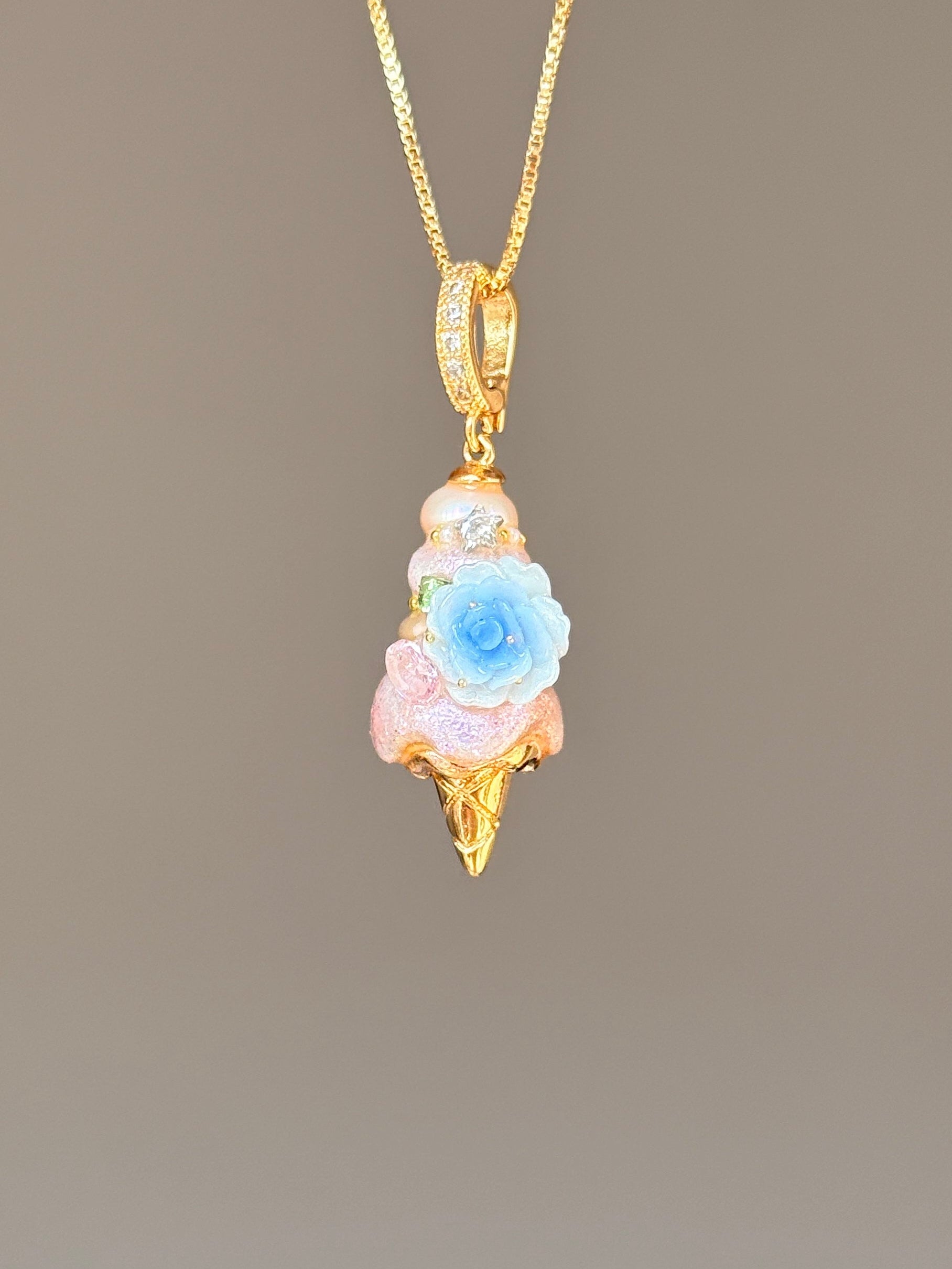Blue Rose Scoop Baroque Pearl Necklace SKUCR61