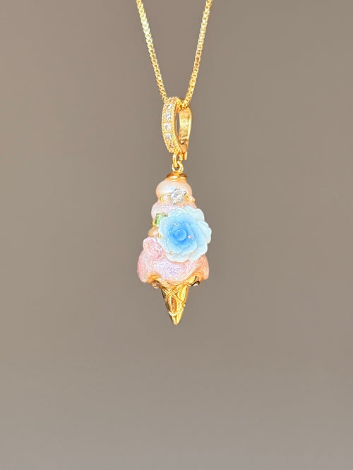 Blue Rose Scoop Baroque Pearl Necklace SKUCR61