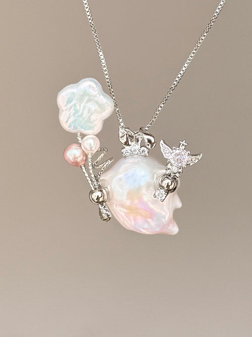 Cloud Wand Bunny Baroque Pearl Necklace SKU1088P1620