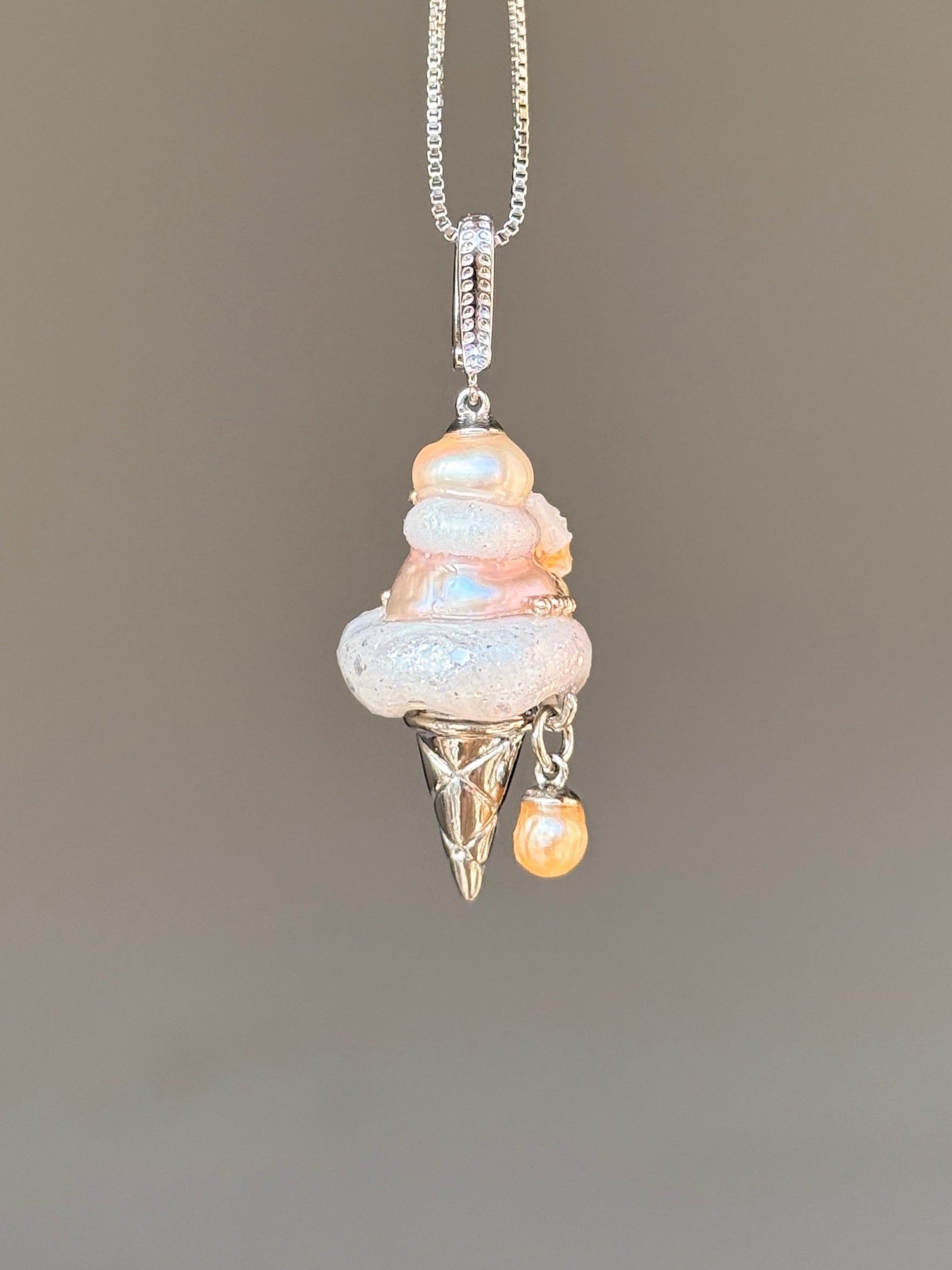 Golden Rose Drop Scoop Baroque Pearl Necklace SKUCR67