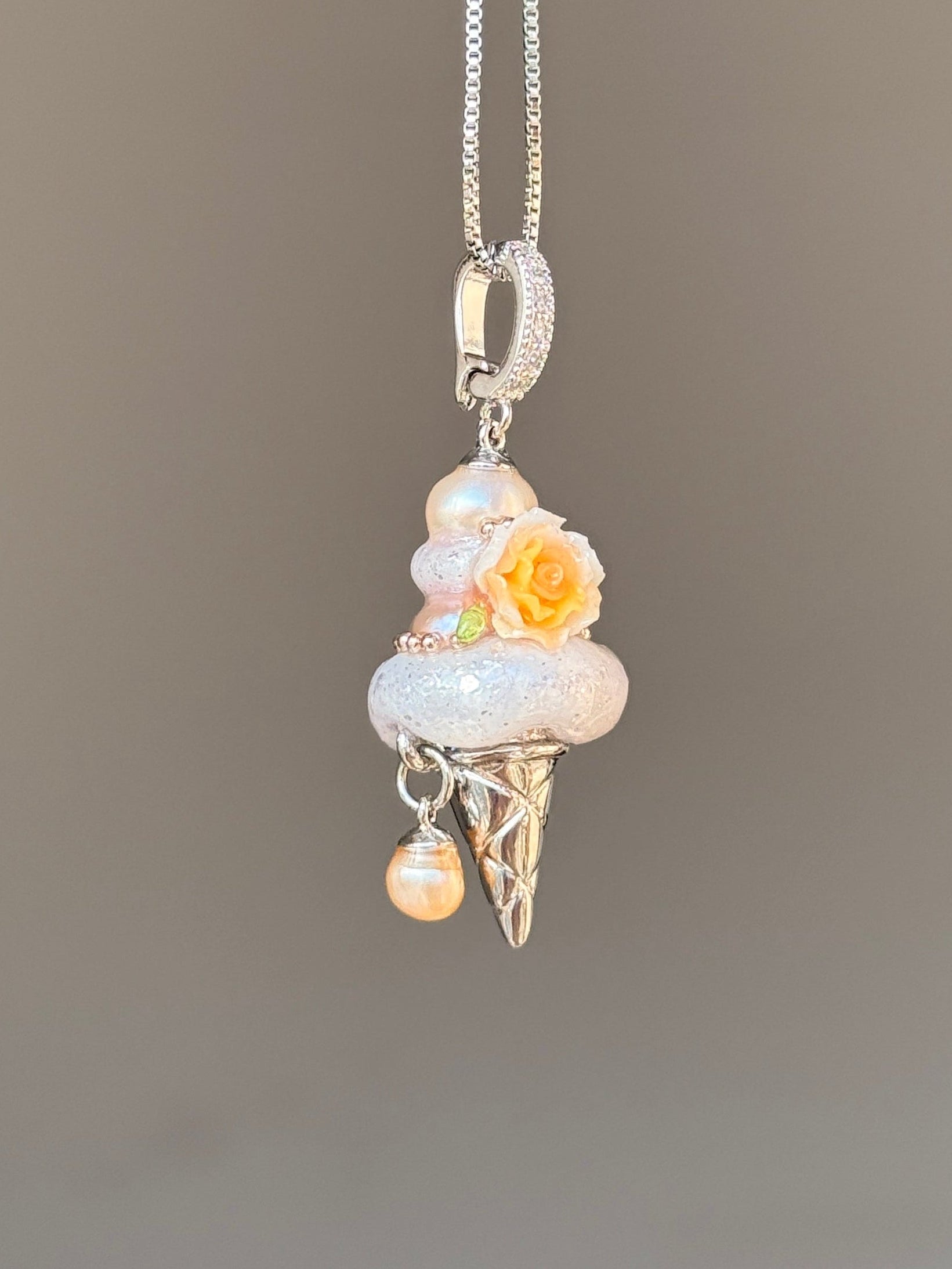 Golden Rose Drop Scoop Baroque Pearl Necklace SKUCR67