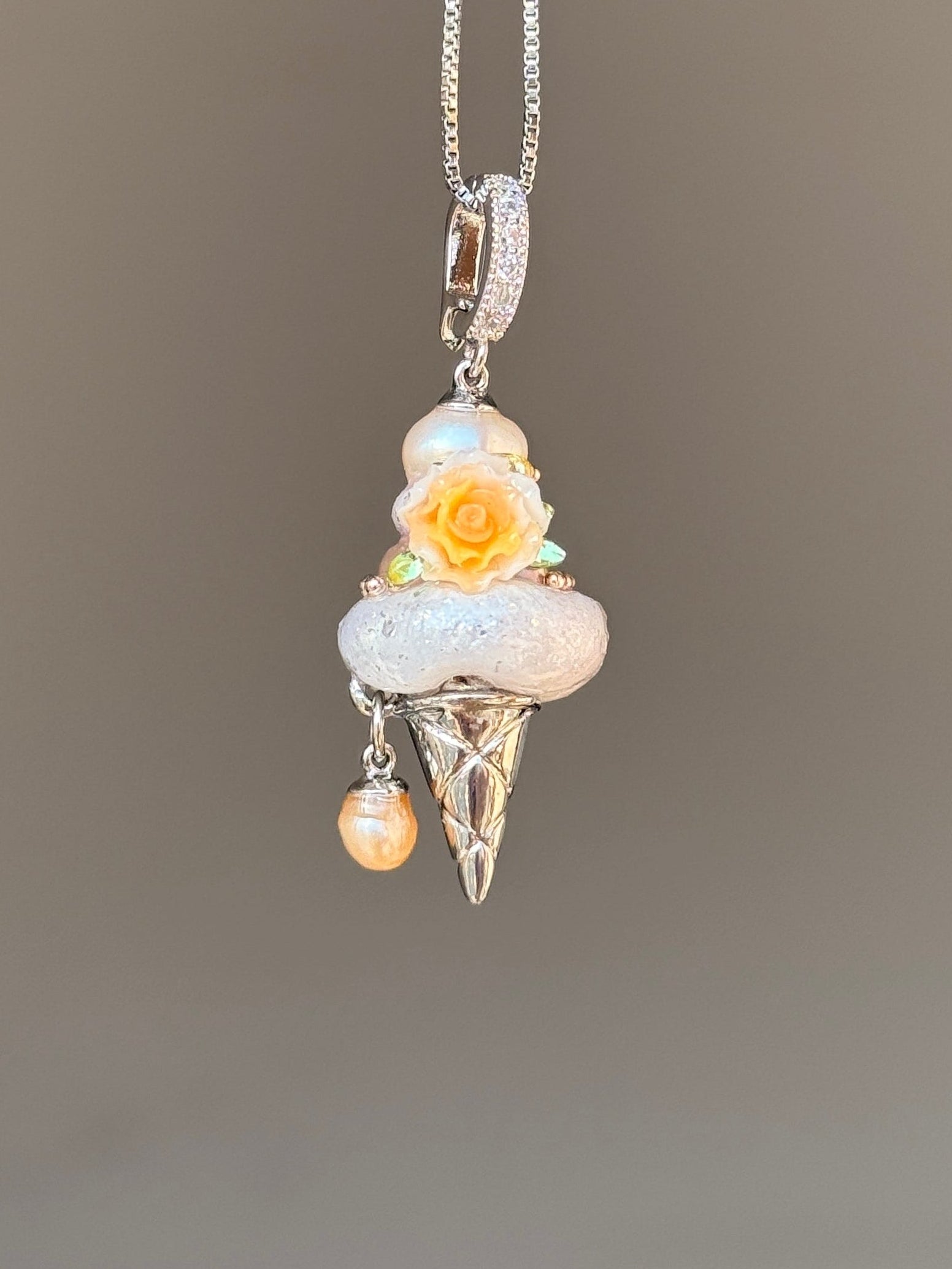 Golden Rose Drop Scoop Baroque Pearl Necklace SKUCR67