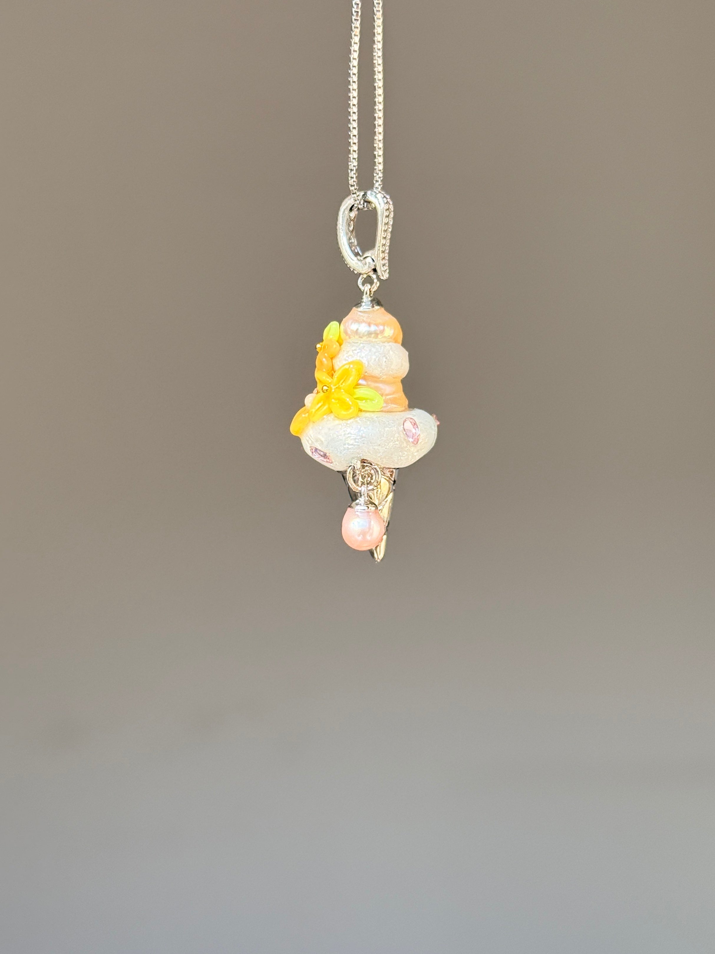 Golden Citrus Scoop Baroque Pearl Necklace SKUCR69