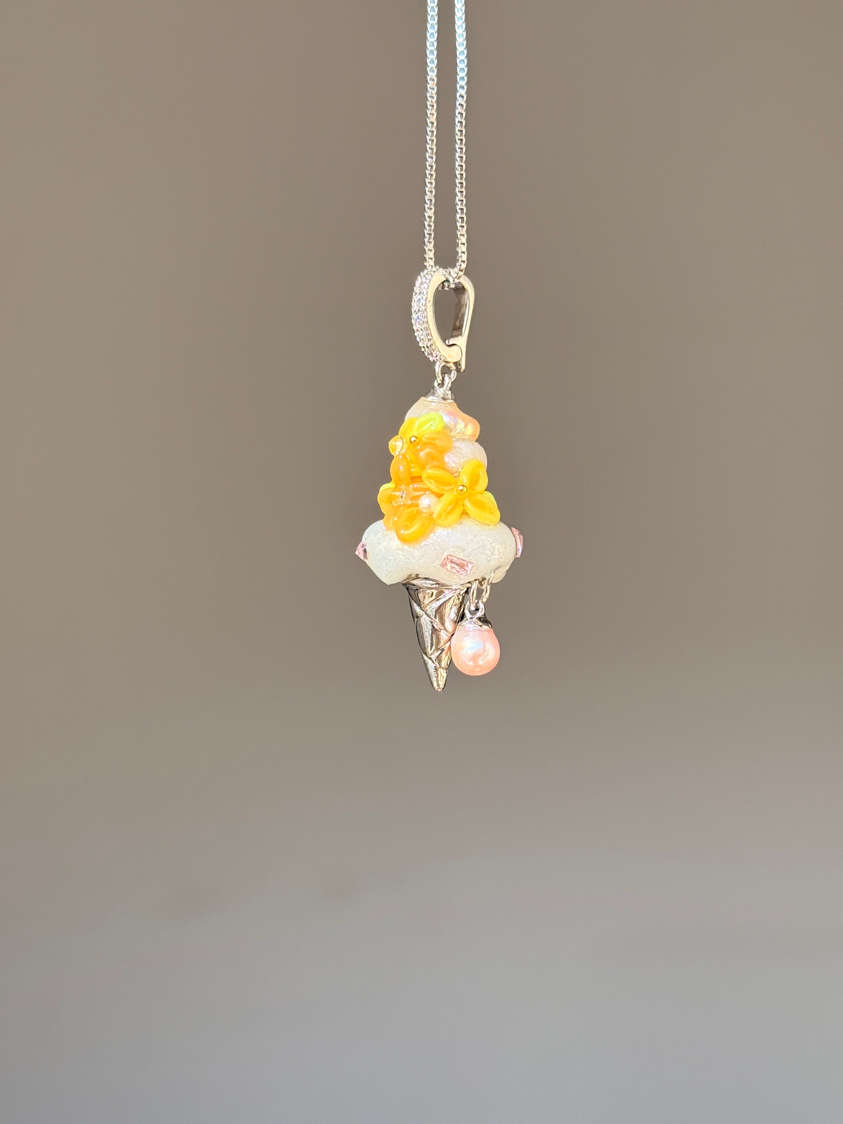 Golden Citrus Scoop Baroque Pearl Necklace SKUCR69