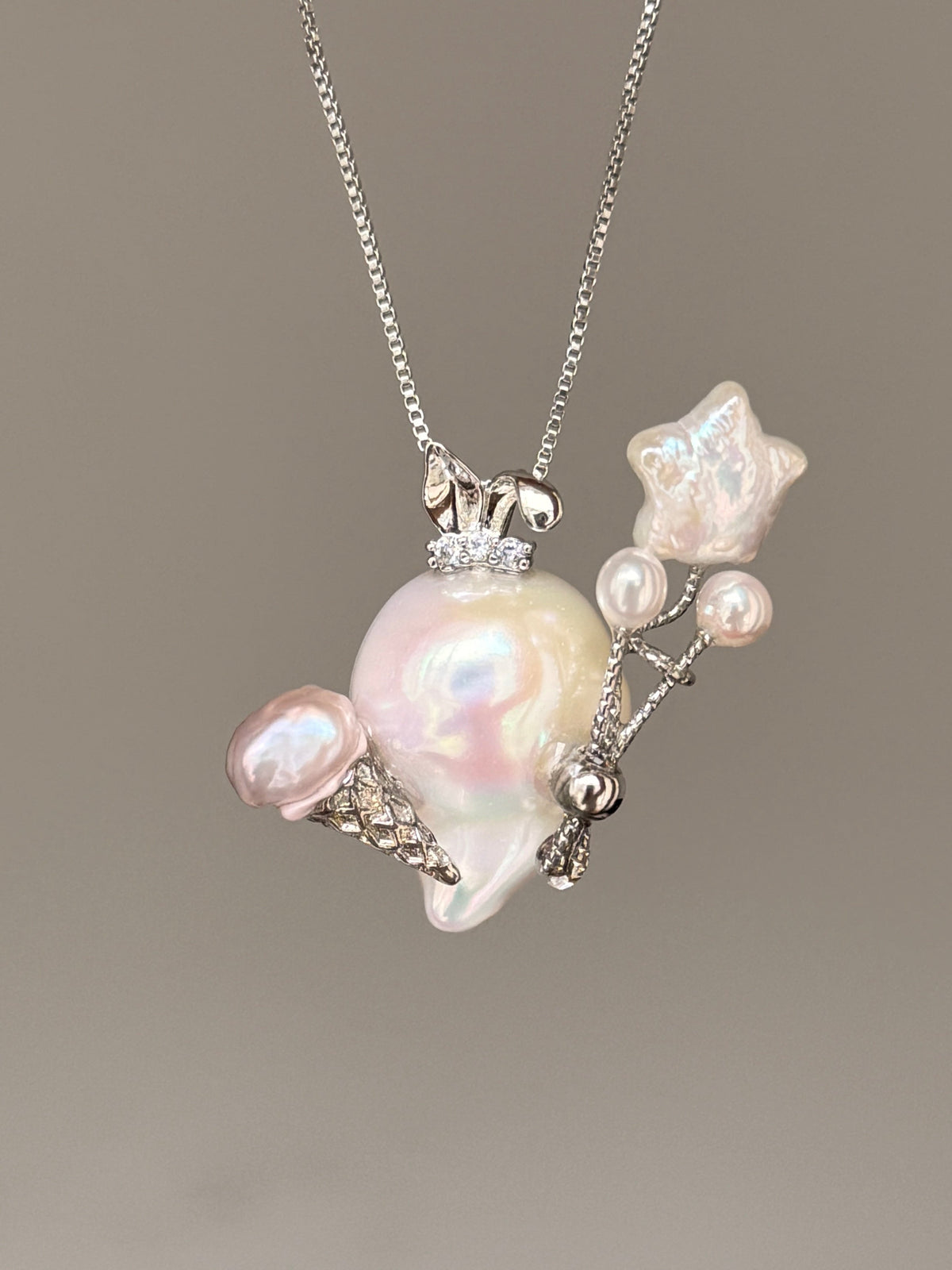 Star Balloon Dessert Bunny Baroque Pearl Necklace SKU1124
