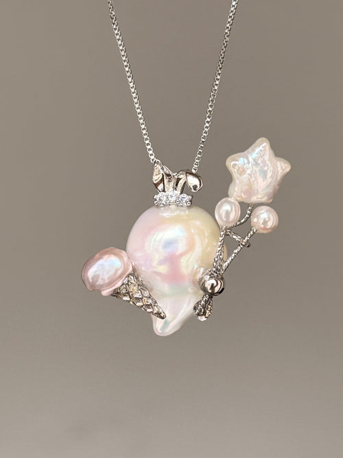 Star Balloon Dessert Bunny Baroque Pearl Necklace SKU1124