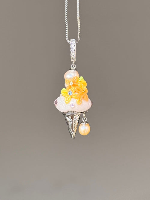 Golden Marigold Scoop Baroque Pearl Necklace SKUCR74