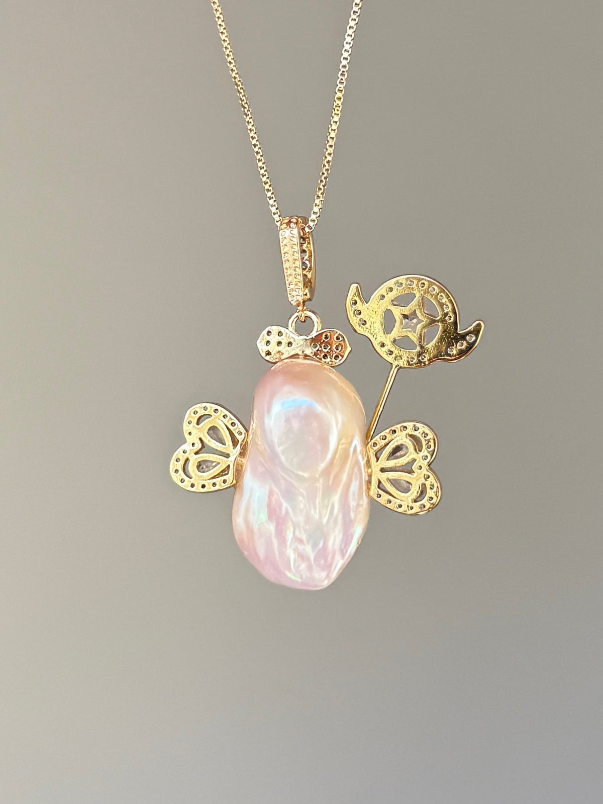 Star Wand Butterfly Sprite Baroque Pearl Necklace SKUE70