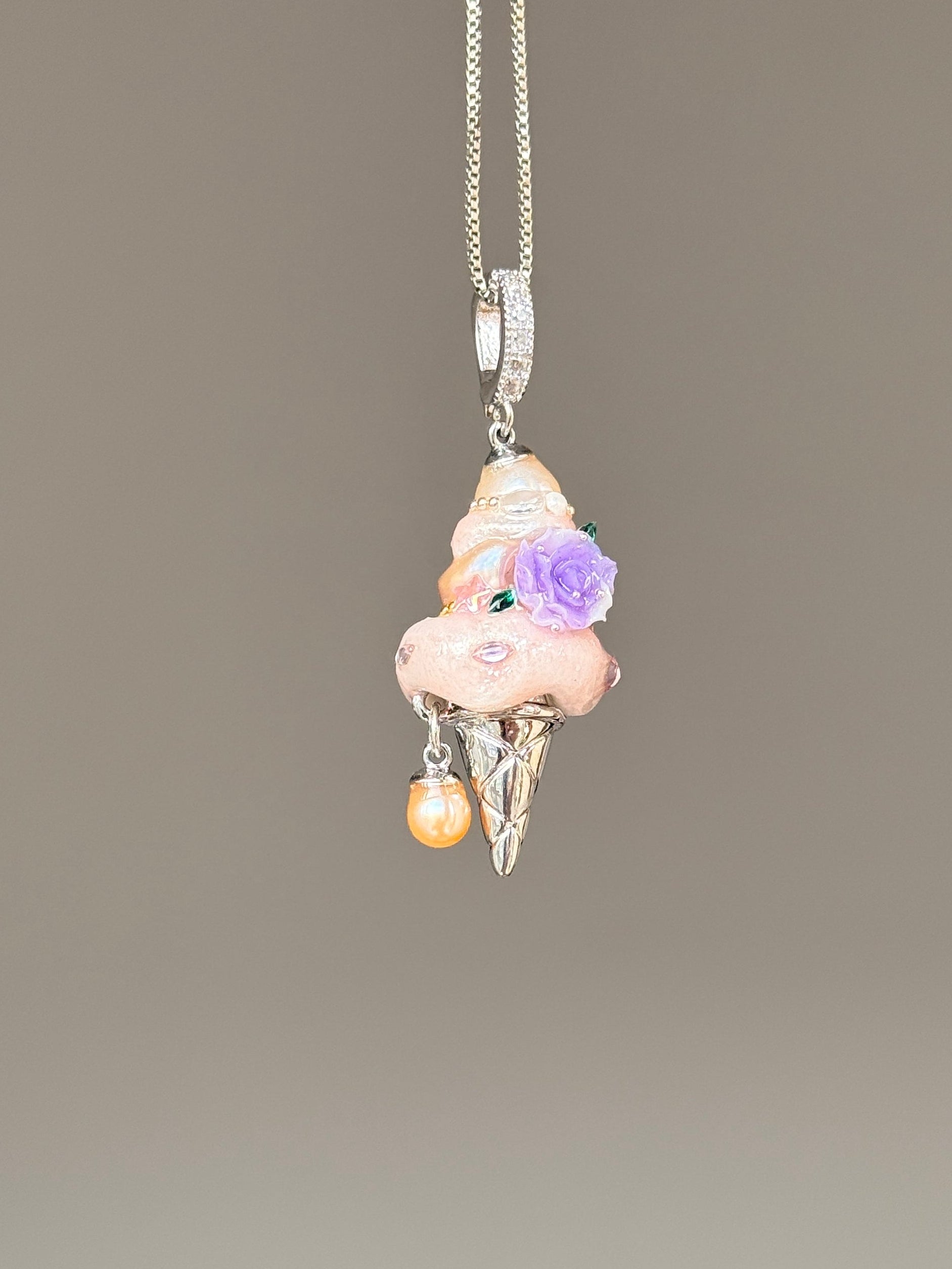 Lavender Pearl Drop Scoop Baroque Pearl Necklace SKUCR78