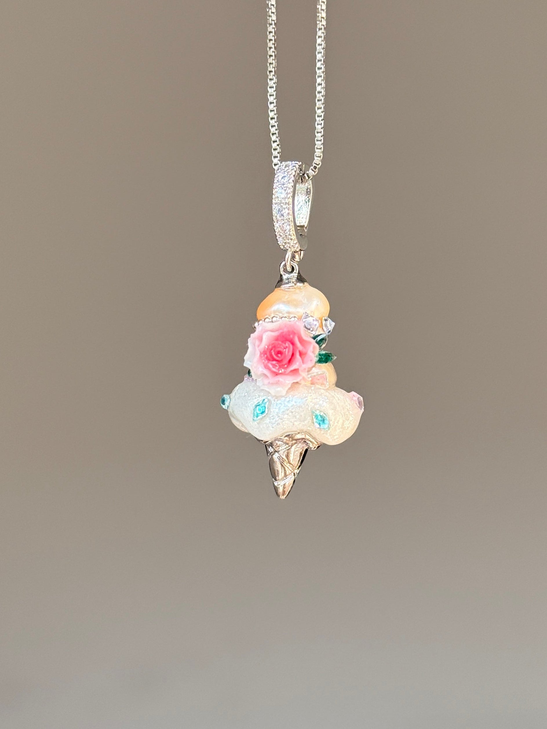 Aqua Jewel Rose Scoop Baroque Pearl Necklace SKUCR82