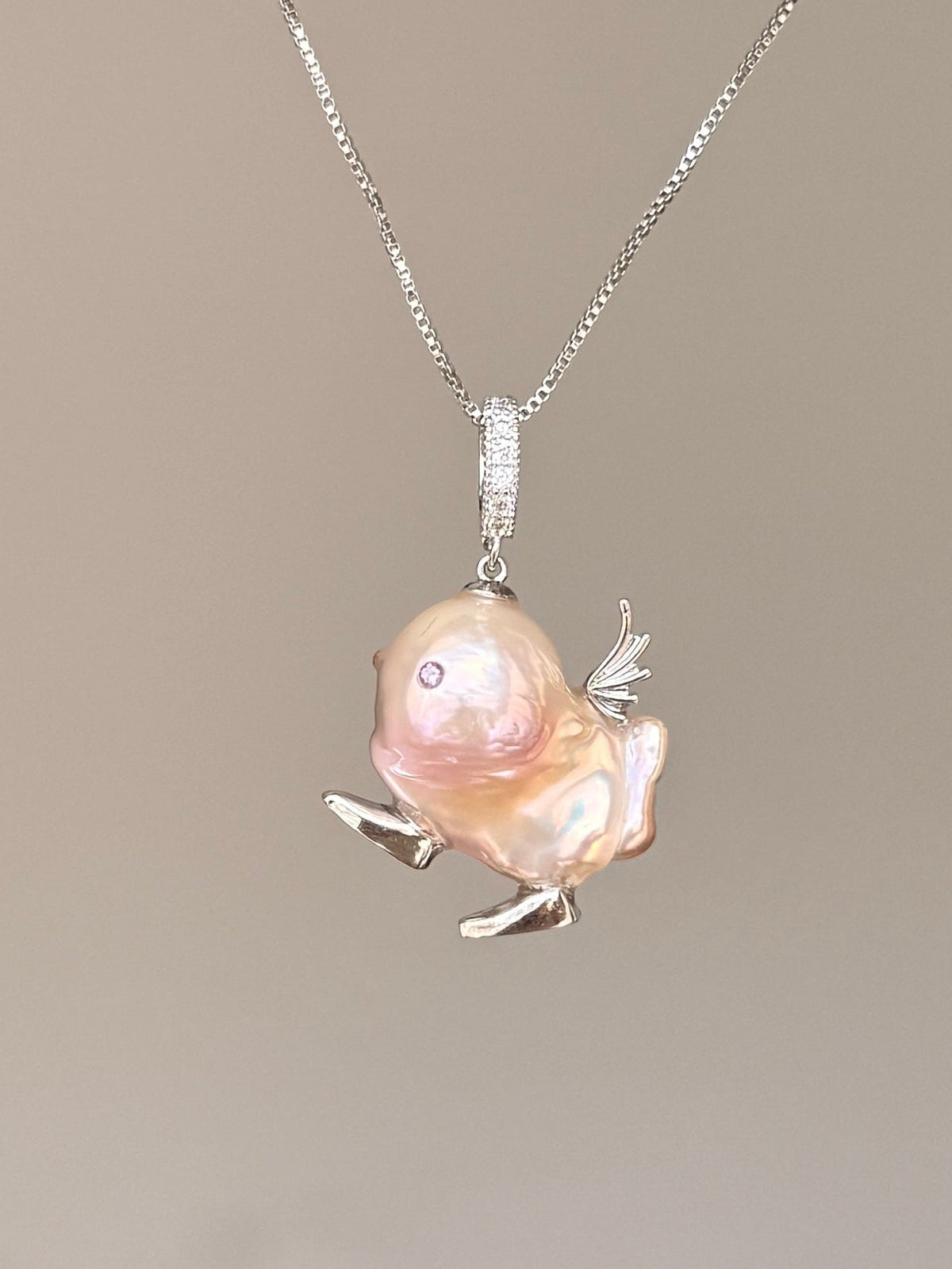 Waddling Duck Sprite Baroque Pearl Necklace SKUE213