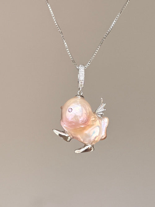 Waddling Duck Sprite Baroque Pearl Necklace SKUE213