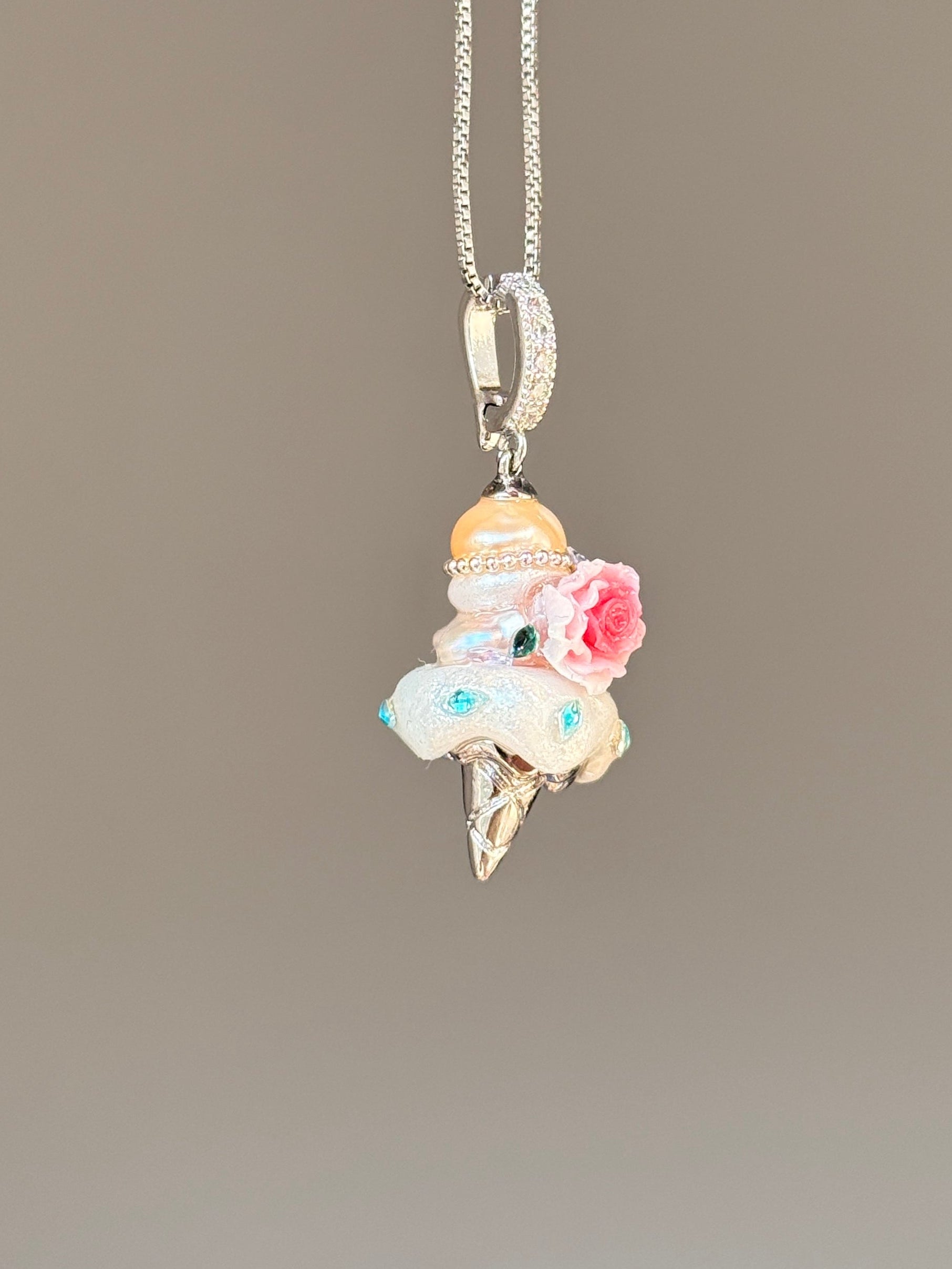 Aqua Jewel Rose Scoop Baroque Pearl Necklace SKUCR82